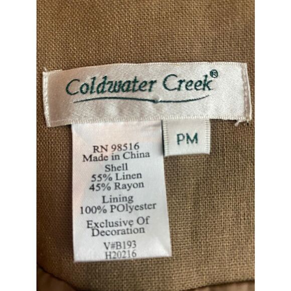 Coldwater Creek Tan Beaded/Embroidered Blazer - Picture 6 of 7